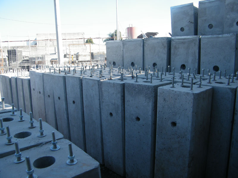 bases de concreto rectangulares