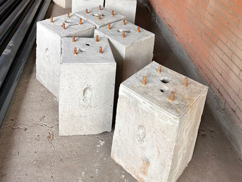 bases de concreto rectangulares